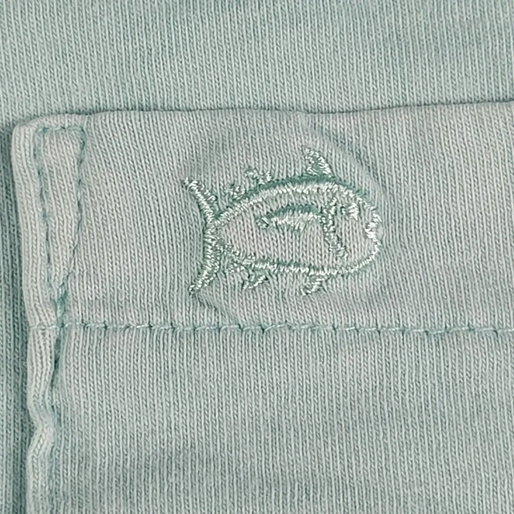 Southern Tide Polo Shirt Mens XXL Blue Green Mint Short Sleeve 100%Cotton Pocket